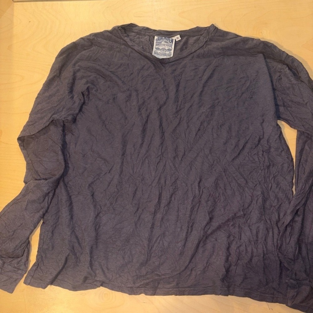 Jungmaven Long Sleeve Shirt Mens Sz XL Charcoal Grey Hemp Cotton Sustainable Tee